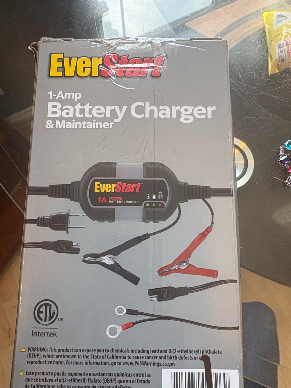 1-Amp Battery Charger & Maintainer - Black and Red